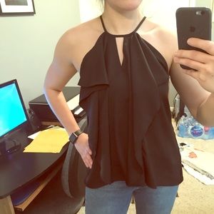 Ruffle high neck tank top